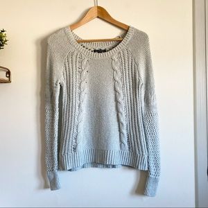 American Eagle Cable Knit Sweater in Light Blue